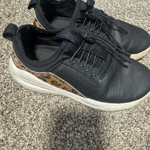 Stylish Black and Leopard Women's Sneakers